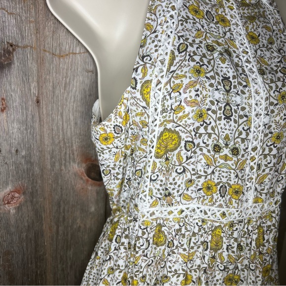 Abel the Label Anthropologie Paisley Floral Tiered Halter Mini Dress size Small - Picture 3 of 12